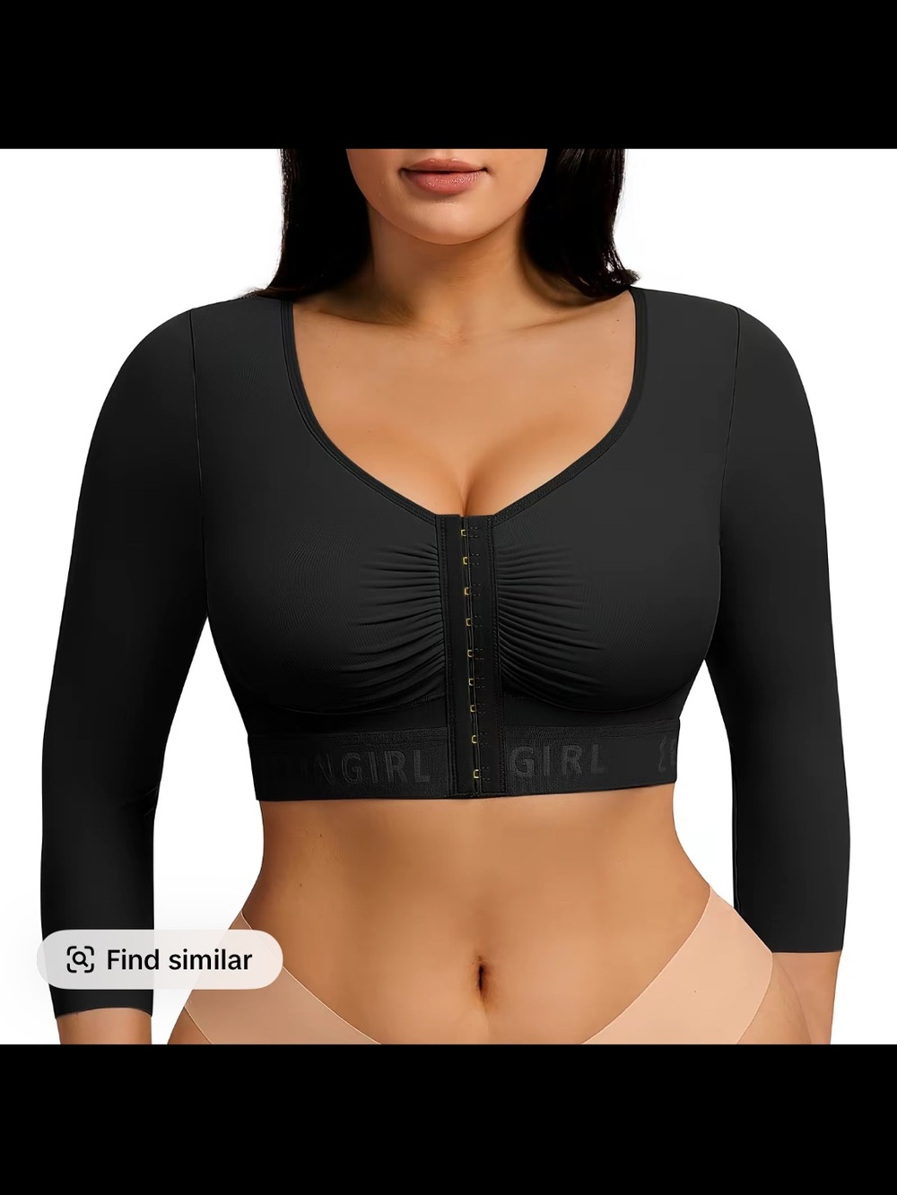 New Feelingirl  Black  Compression Top for Upper Arms and Chest Support size M